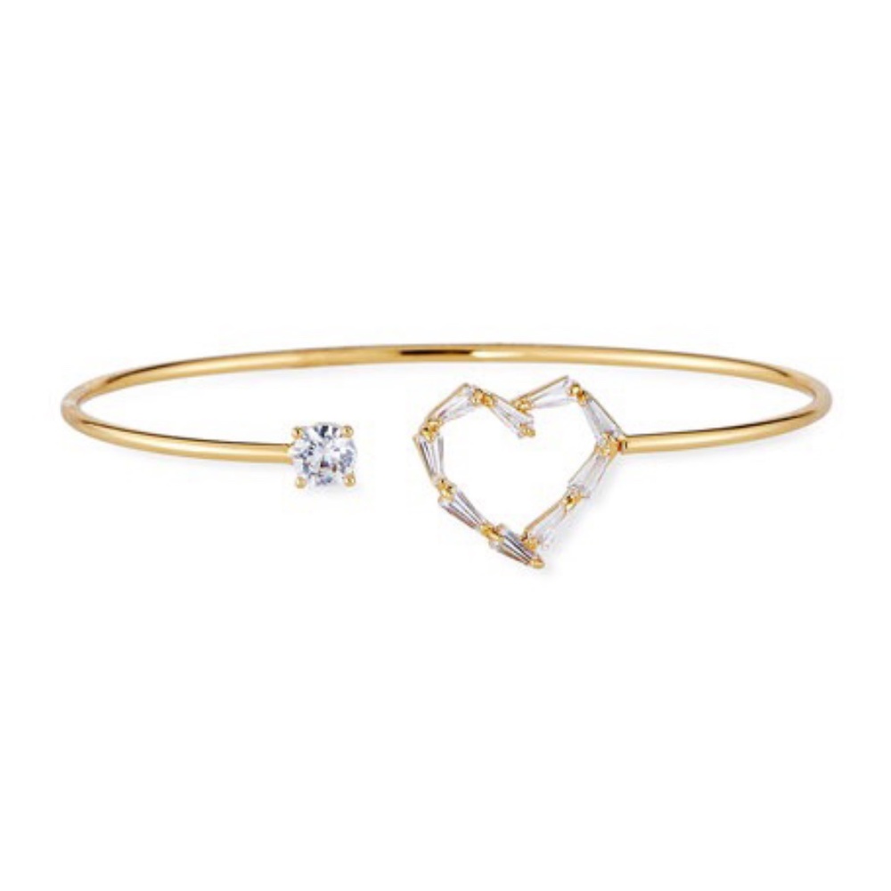 Crystal Open Heart Cuff Bracelet